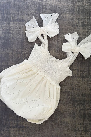 Phi white elastic top romper