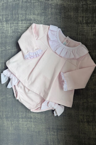 Calamaro pink bow jam pants and top set