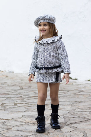 Calamaro black tweed three piece set