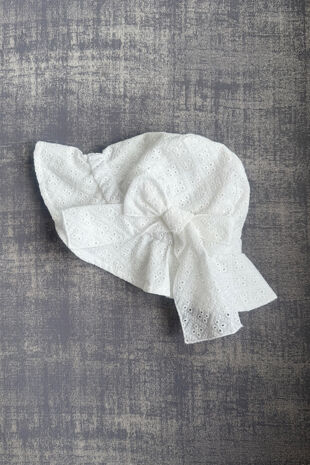 Phi embroidery bow sun hat