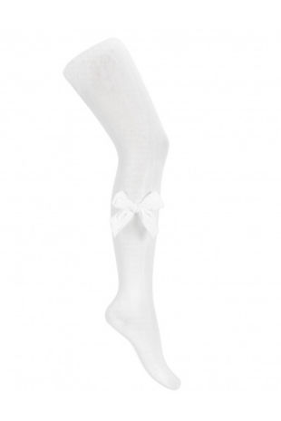 Condor white velvet bow tights