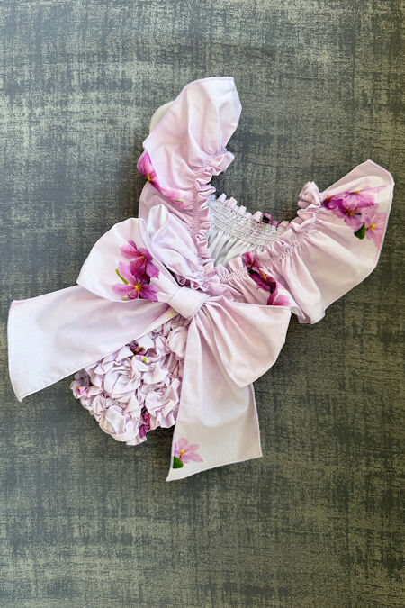 Phi lilac floral cotton swimsuit