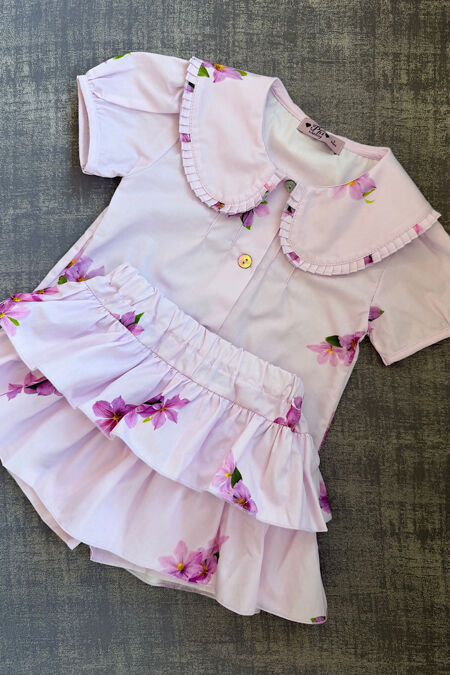 Phi lilac floral skort set