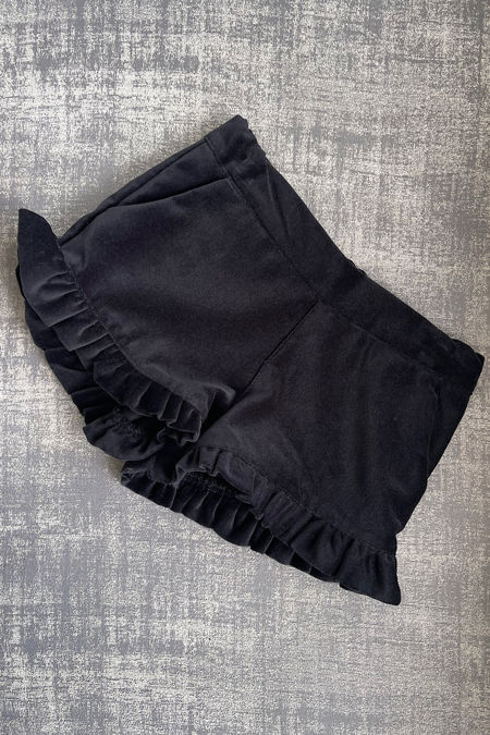 Phi black velvet shorts 