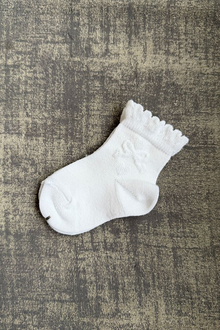 Condor white embossed bow sock