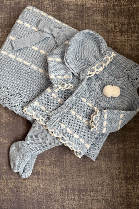 Juliana dusky blue knitted set