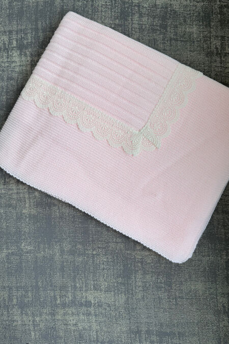 Juliana baby pink lace blanket