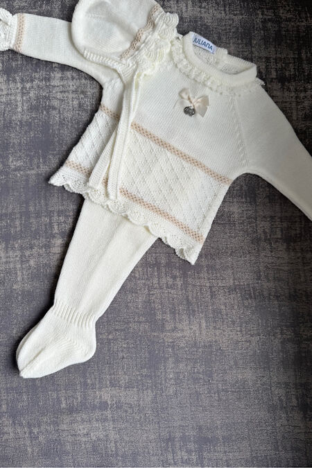 Juliana cream and beige knitted set