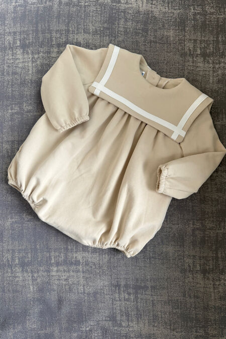 Be Chic beige jersey sailor romper