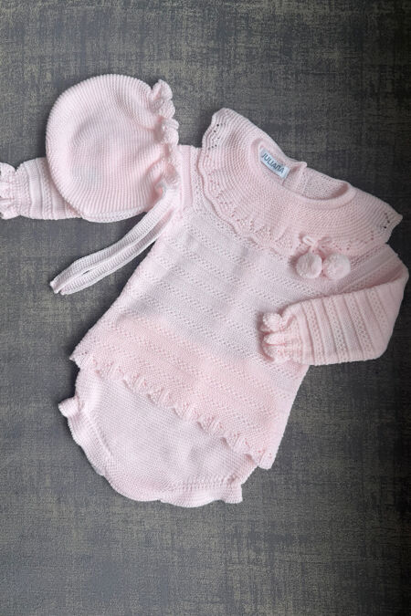 Juliana baby pink pom pom jam pant set