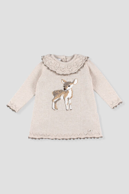Foque deer print wool blend dress
