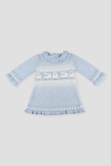 Foque blue sheep wool blend dress