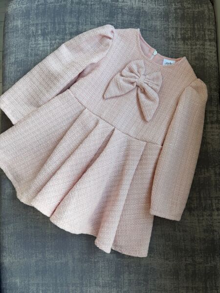 Jamiks pink tweed bow dress 