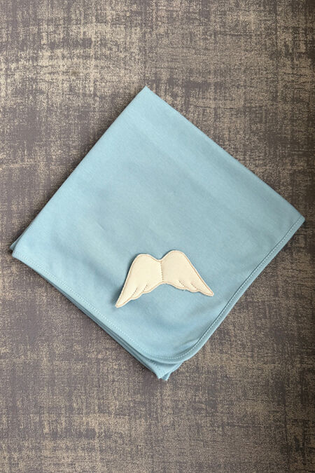 Baby Gi stone blue angel wing cotton muslin