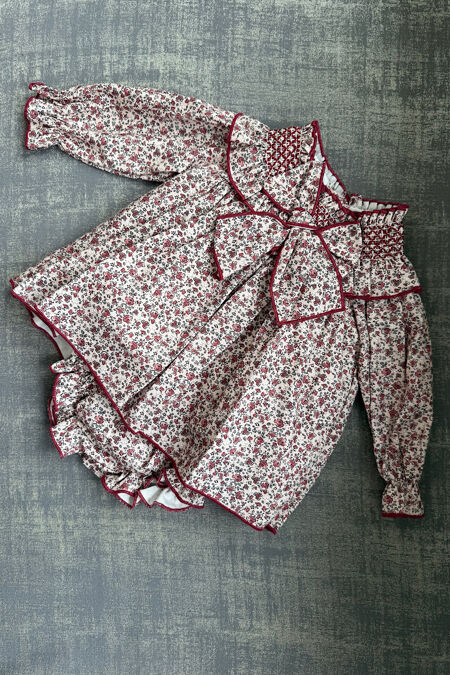 Valentina red floral dress and knickers set