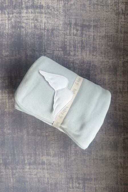 Baby Gi mint angel wing velour blanket