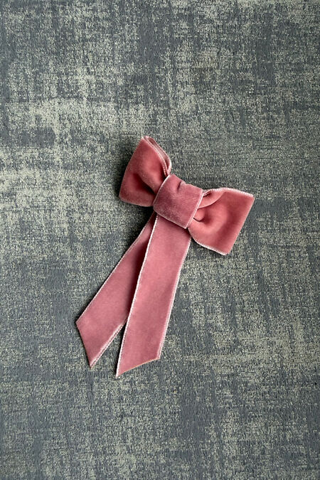 Condor dusky pink coquette velvet hair bow