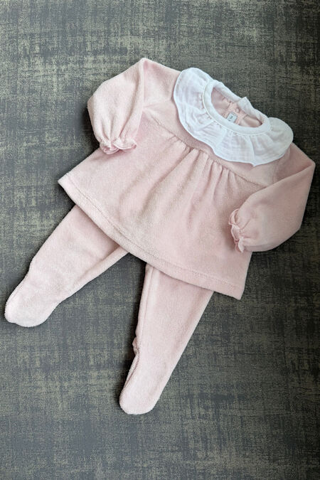 Calamaro pink towelling two piece set