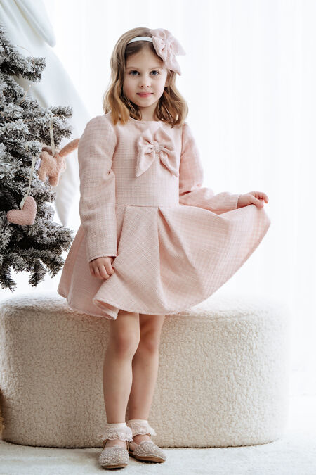 Jamiks pink tweed bow dress 