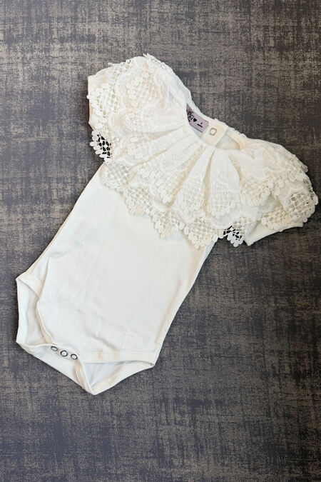 Phi white frill collared vest