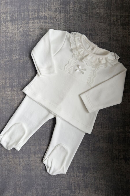 Rapife ivory lace trim two piece set