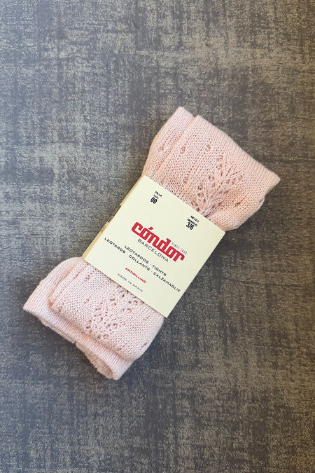 Condor cream perle openwork lateral tights