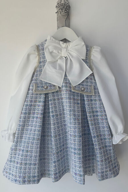 Rochy blue tweed bow dress