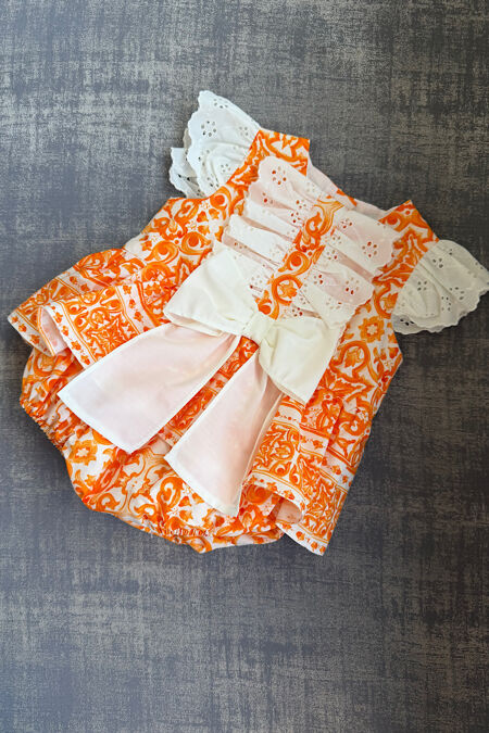 Rochy orange print romper