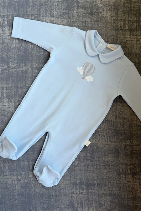 Baby Gi blue hot air balloon babygrow