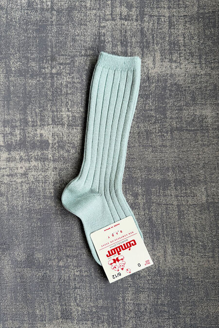 Condor sea green ribbed knee-high socks