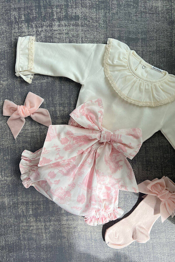 Phi pink toile print bow jam pants