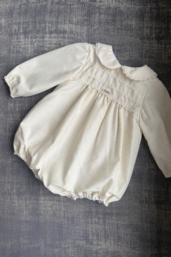 Foque cream long sleeve romper 
