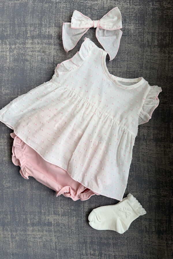 Calamaro pink bow back top and jam pants set