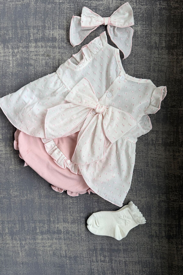 Calamaro pink bow back top and jam pants set