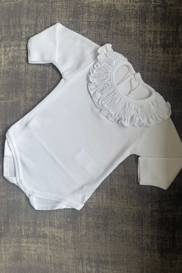 Calamaro London white frill collar vest 
