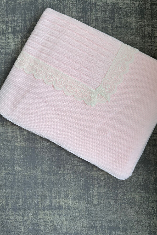 Juliana baby pink lace blanket