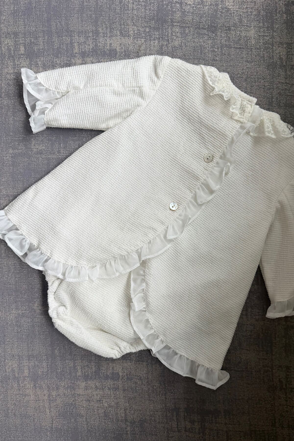 Foque cream bow dress and knickers 