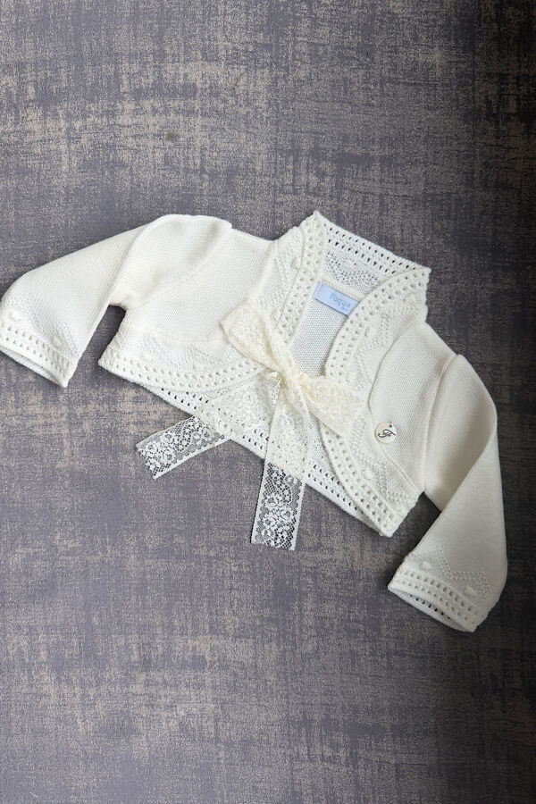 Foque cream bolero bow cardigan 