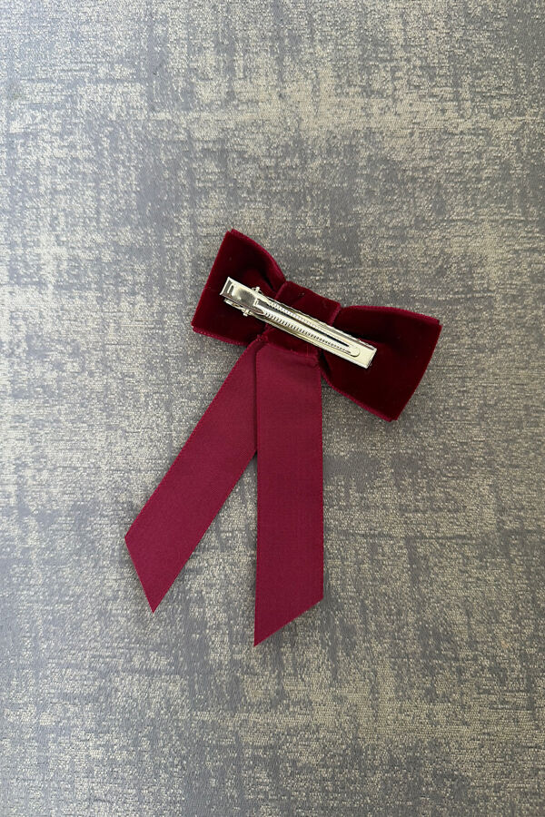 Condor burgundy coquette velvet hair bow