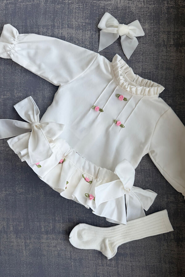 Phi ivory viella flower jam pants set
