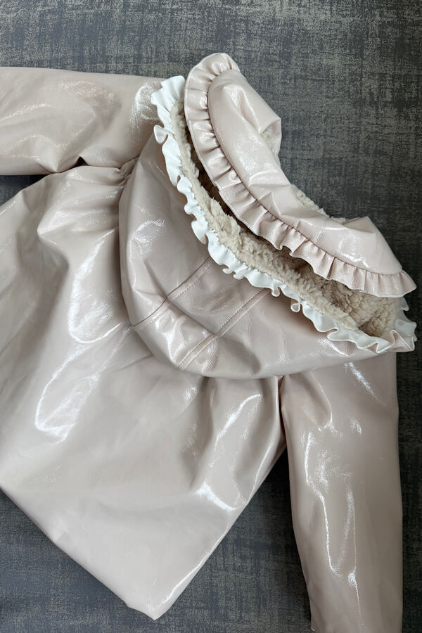 Valentina pink fleece lined coat
