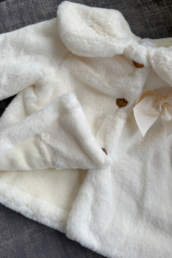 Valentina cream faux fur coat