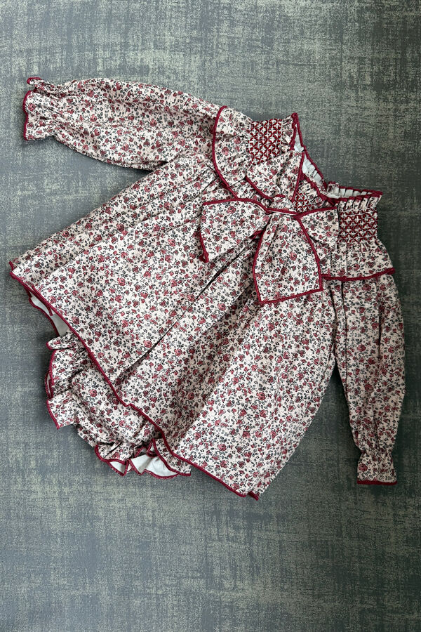 Valentina red floral dress and knickers set