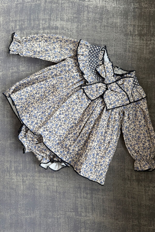 Valentina blue floral dress and knickers set