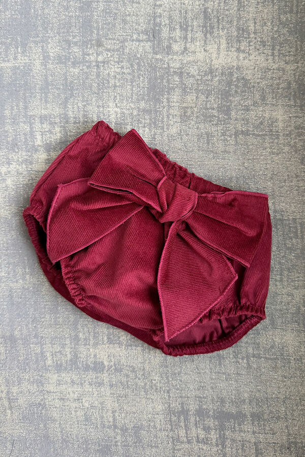 Calamaro burgundy cord bow jam pants 