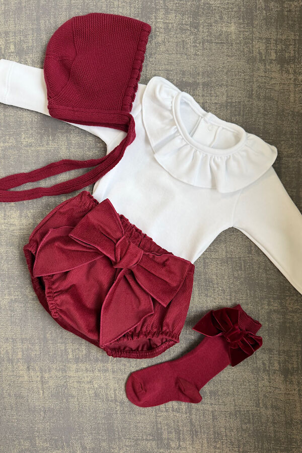 Calamaro burgundy cord bow jam pants 