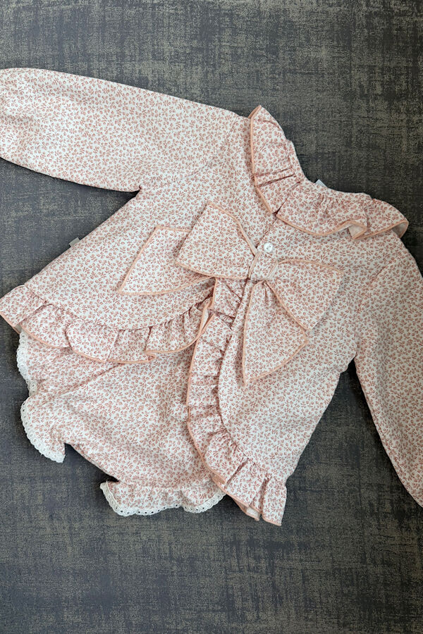 Calamaro pink floral dress and knickers set