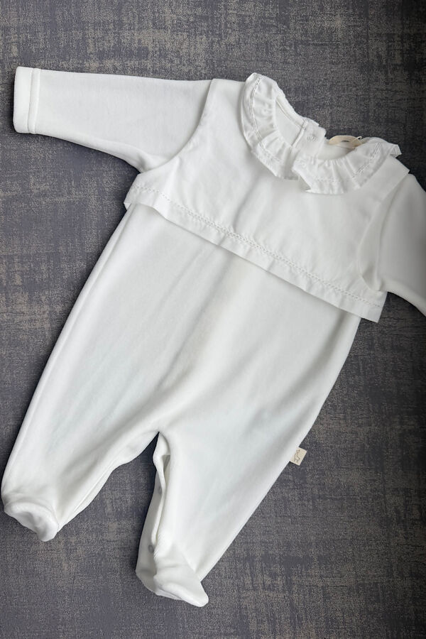 Baby Gi ivory bib front babygrow