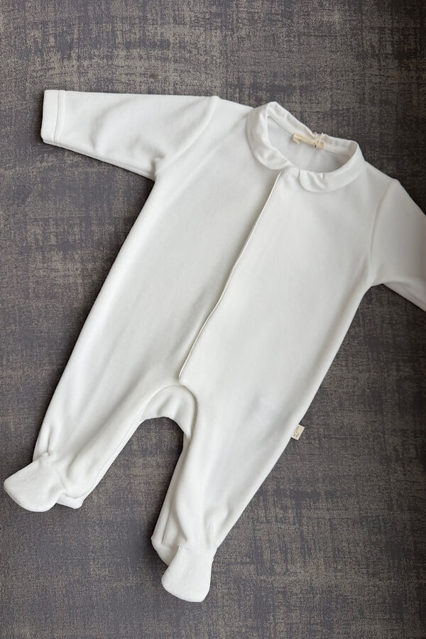 Baby Gi ivory velour angel wing babygrow