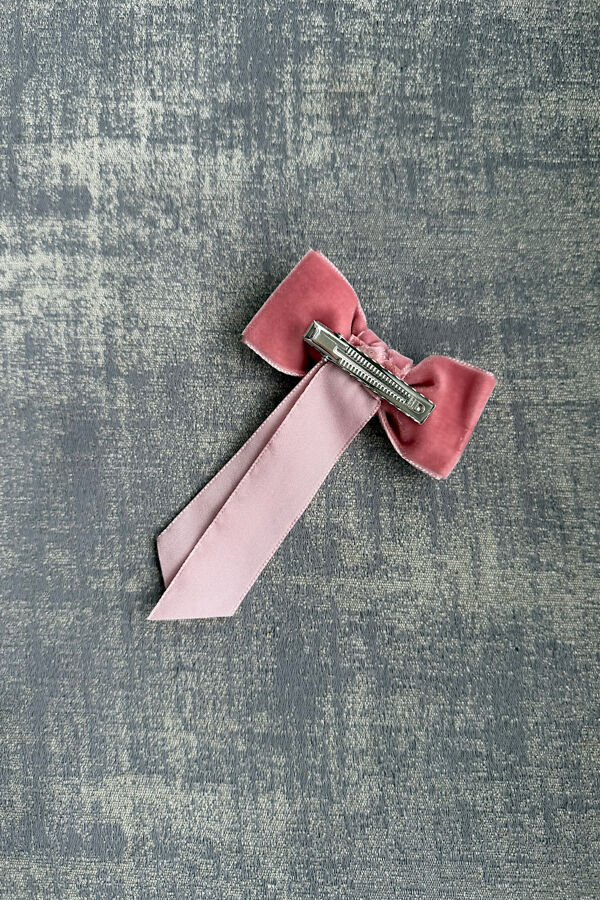 Condor dusky pink coquette velvet hair bow